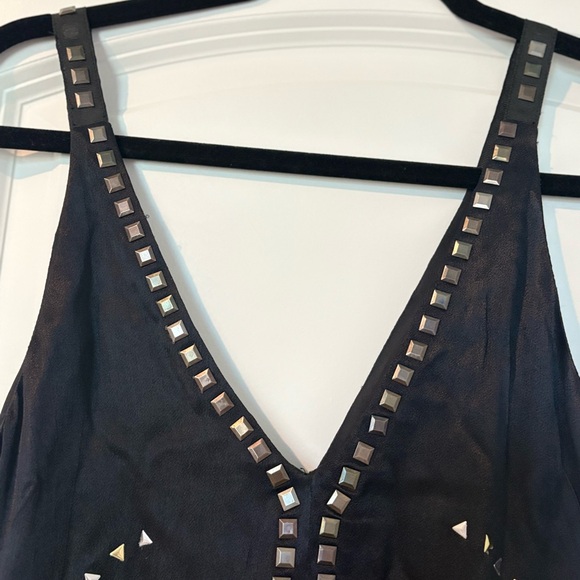 Anthropologie Black Sleeveless Embellished Mini Dress - Picture 6 of 13